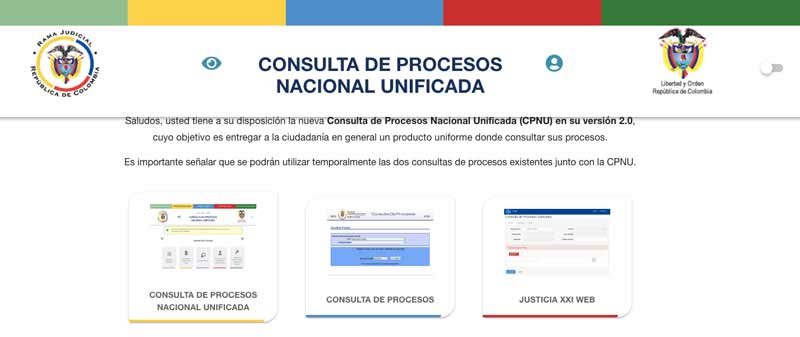 Consulta en la Rama Judicial de Colombia
