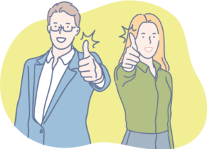 correo-bienvenida hombre mujer ok sonrisa