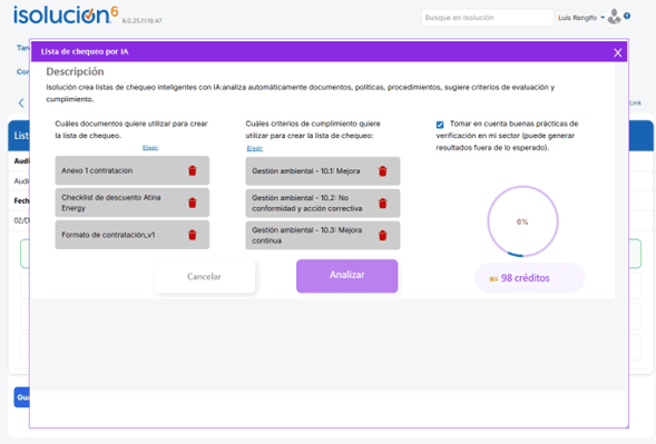 Auditorias – Listas de chequeo apoyadas por IA5