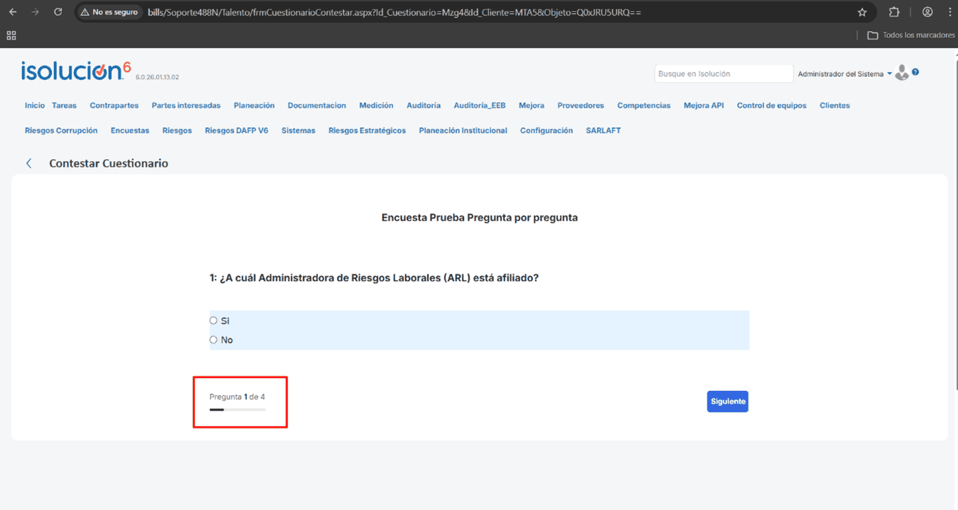 Clientes – Cambios en la presentación para los cuestionarios3