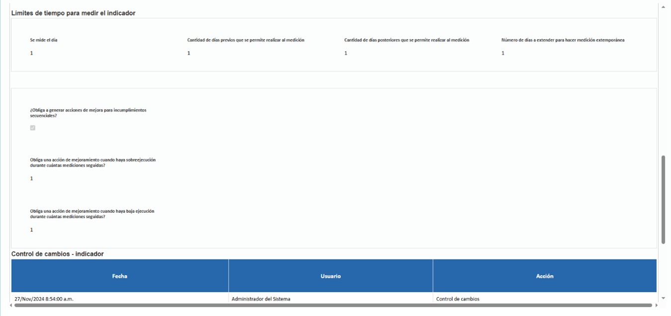 Medición – Ocultar las secciones inactivas en la ficha de indicadores2