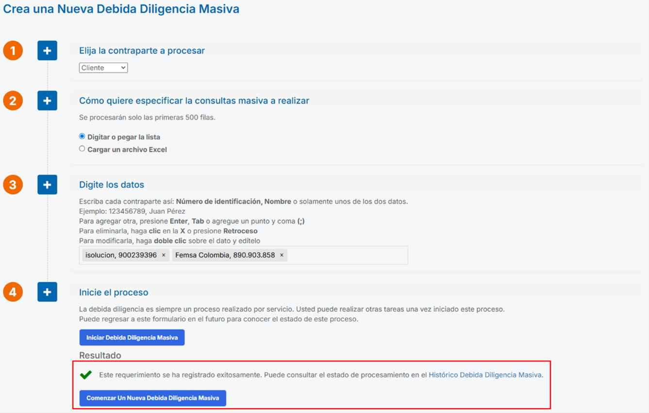SARLAFT – Debidas Diligencias Masivas8