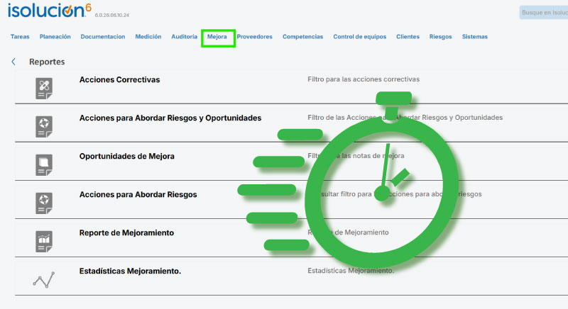 reporte de mejoramiento
