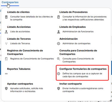 Contrapartes – Ajustes formulario de Autogestión1