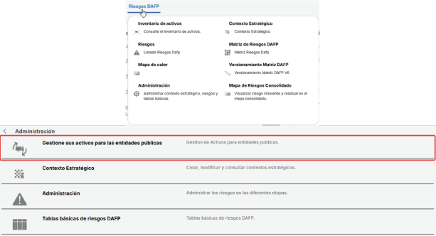 Riesgos DAFP – Agregar la gestión de activos en el módulo de Riesgos DAFP1 ajuste