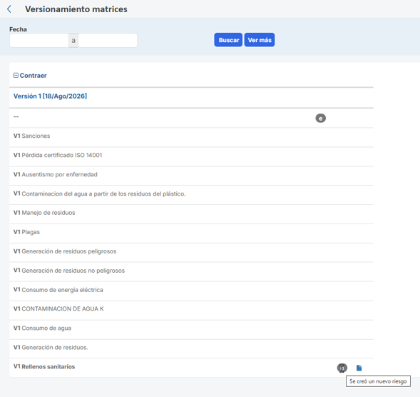 Gestión Ambiental – Versionar matriz de aspectos e impactos2